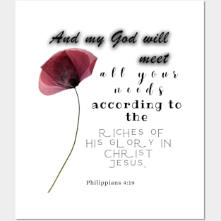 Philippians 4:19 Famous Bible Verse. Posters and Art